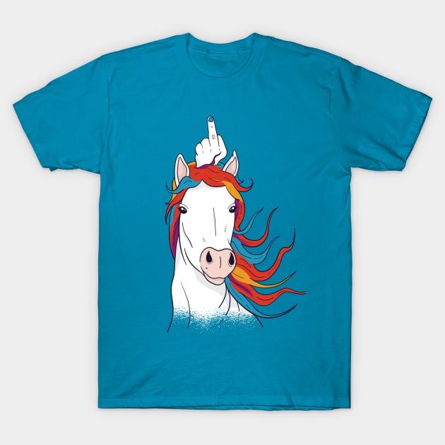 Unicorn Middle Finger T-Shirt by TomCage